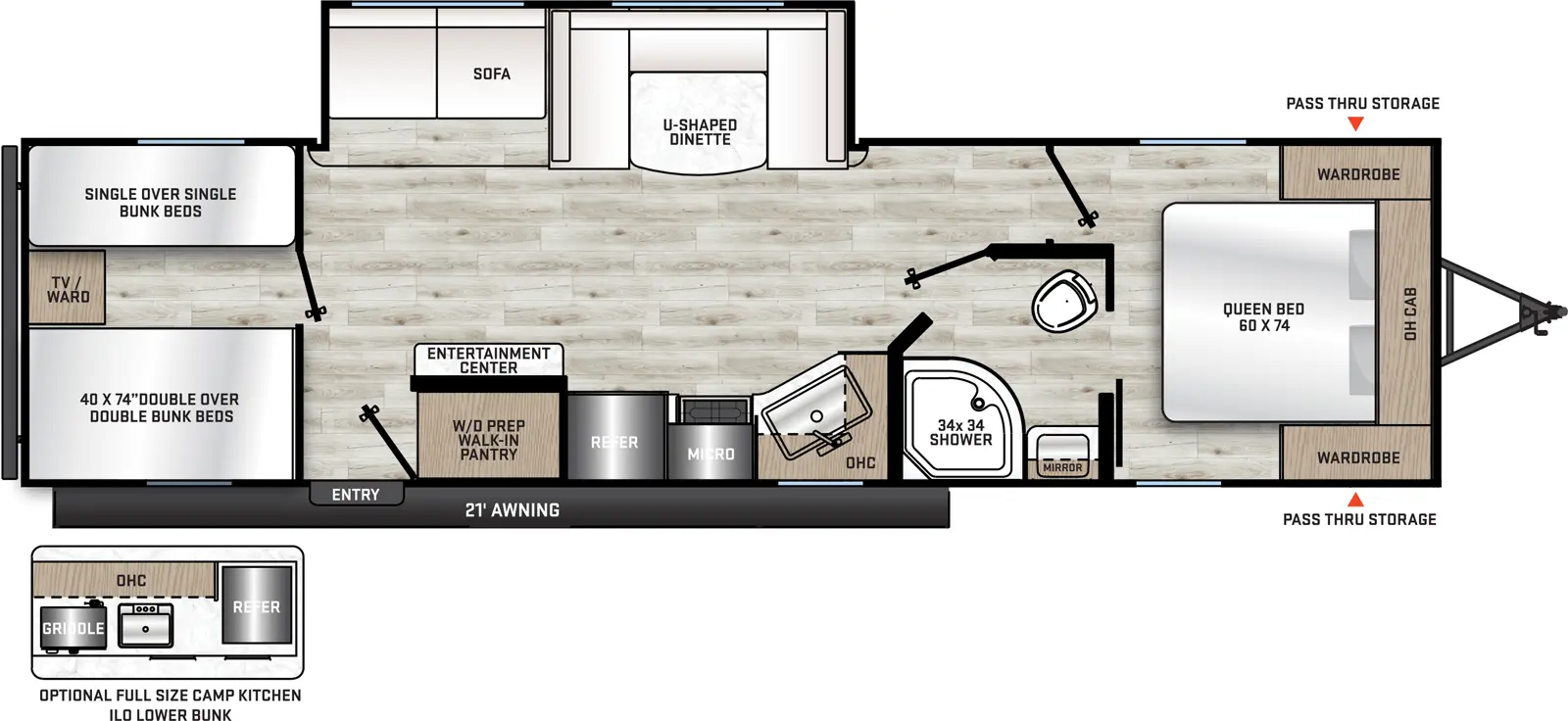 Aurora 28QBUNK Floorplan
